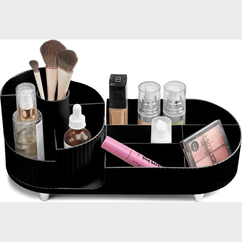 Gillian Jones - Makeup Organizer Med Drejefunktion - Sort - Stor