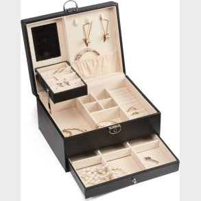 Gillian Jones - Klassisk Smykkeskrin Med Ls - Sort - Stor
