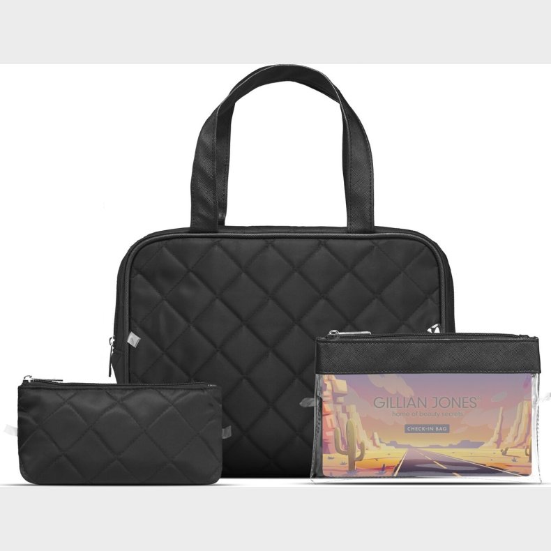 Gillian Jones - Toilettaske St - 3 Dele - Genanvendt Plast - Sort