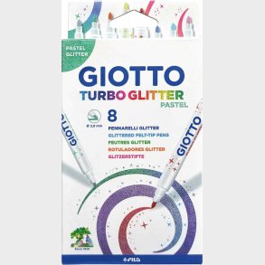 Giotto Turbo Glitter Tusser 8 Stk Pastel