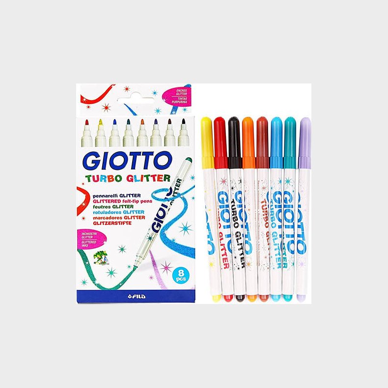 Giotto Turbo Glitter Tusser 8 Stk