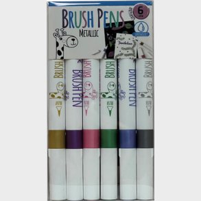 Girafgiraf Brush Pens - Metallic Frv X6