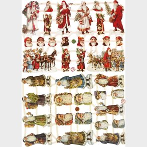 Glansbilleder - Julemnd - 16,5x23,5 Cm - 2 Ark