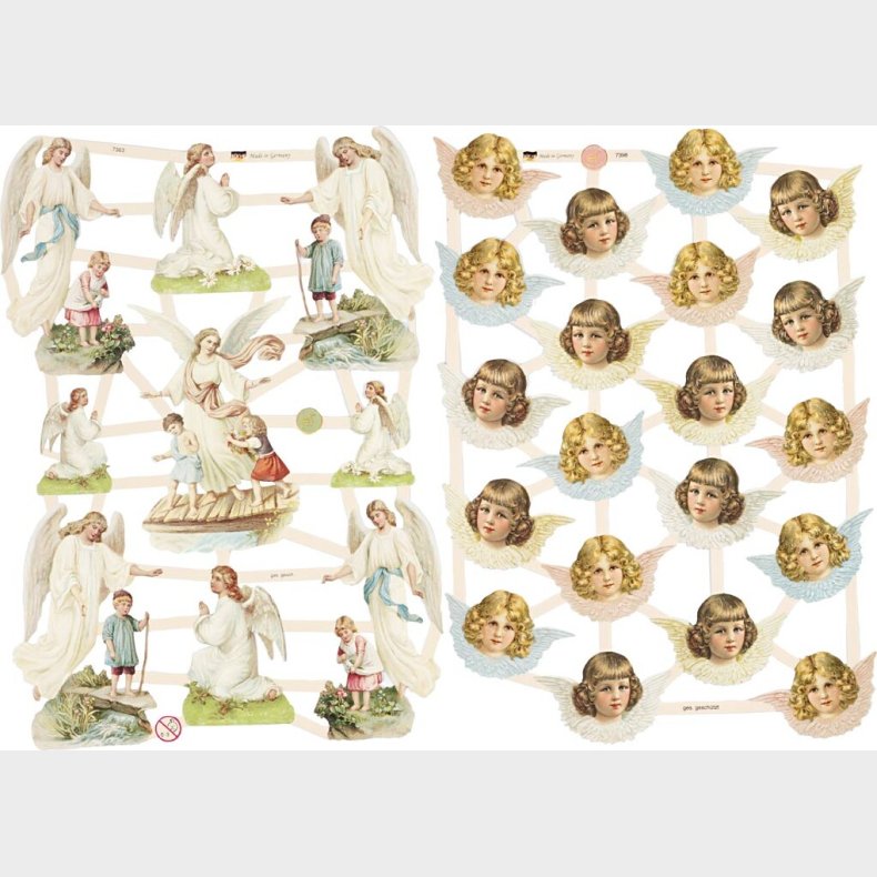 Glansbilleder - Engle - 2 Ark