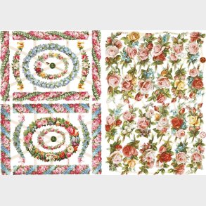 Glansbilleder - Blomster Sm - 2 Ark