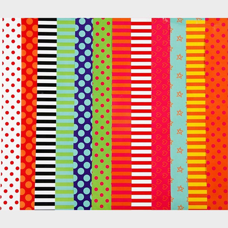 Glanspapir - 50 Ark - Mnstret - 24x32 Cm - Forskellige Farver