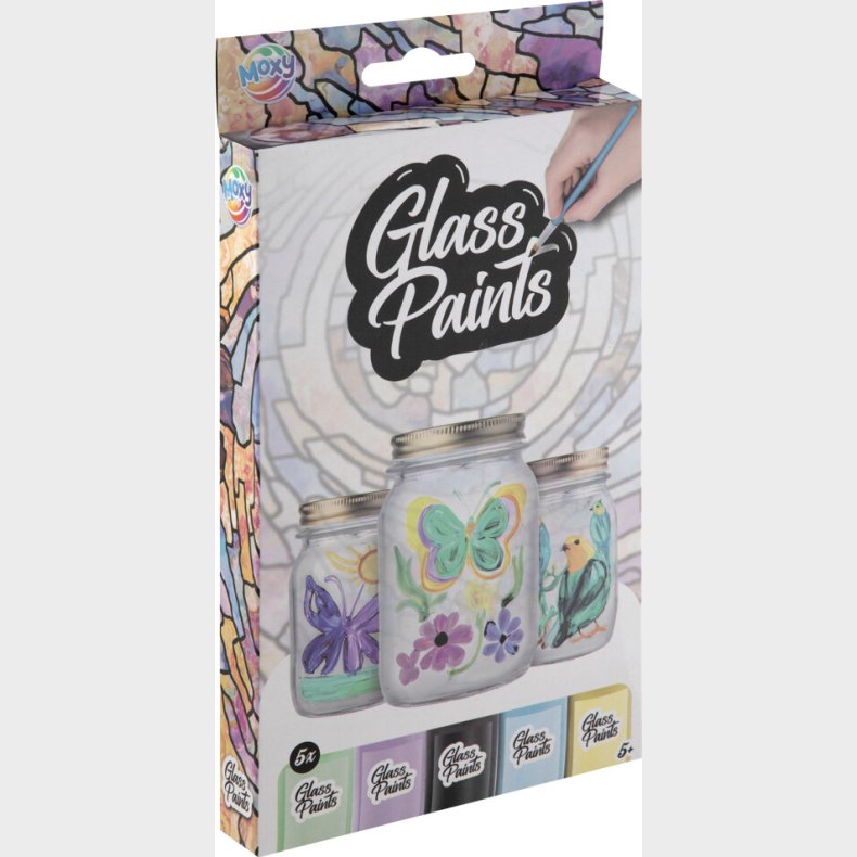 Glas Maling - 5 Stk 22 Ml - Inklusiv Pensel