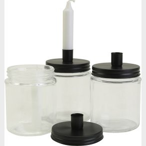 Glas Med Lysholder - H 15 Cm -  9.5 Cm - 6 Stk.