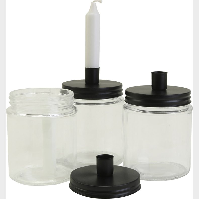 Glas Med Lysholder - H 15 Cm -  9.5 Cm - 6 Stk.