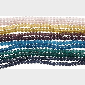 Glas- Og Facetperler -  4 Mm - Hulstr. 1 Mm - 12x45 Stk.