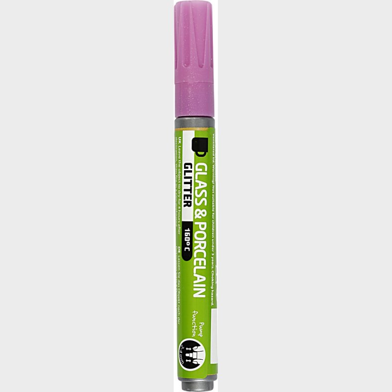 Glas- Og Porcelnstusch - Glitter - 2-4 Mm - Halvdkkende - Pink