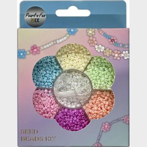 Glasperlemix 90g Mat Pastel + Elastik, Ophngsske - Pearl N Fun