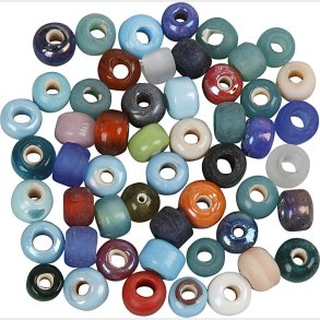 Glasperlemix -  9 Mm - Hulstr. 2,5-3 Mm - Assorterede Farver - 500 G