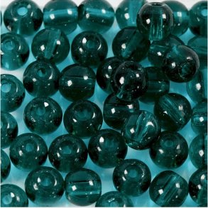 Glasperler -  4 Mm - Hulstr. 1 Mm - Grn - 45 Stk.