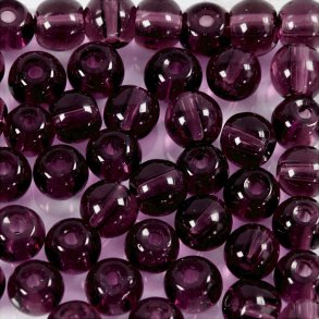 Glasperler -  4 Mm - Hulstr. 1 Mm - Lilla - 45 Stk.