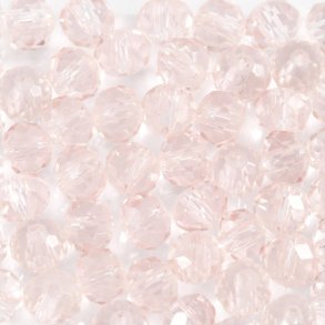 Glasperler -  4 Mm - Hulstr. 1 Mm - Lys Rosa - 45 Stk.