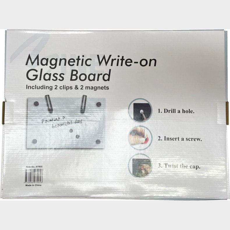 Glastavle - Magnetisk 30 X 40 Cm - Bright Office