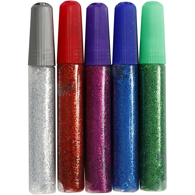Creativ Company | Glitterlim 10 ml. - Kulrt, 5 stk