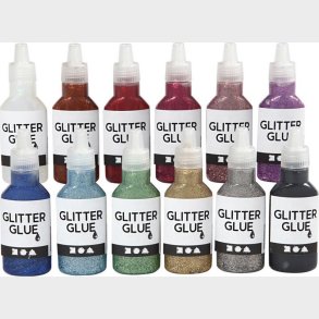 Glitterlim I Forskellige Farver - 12x25 Ml