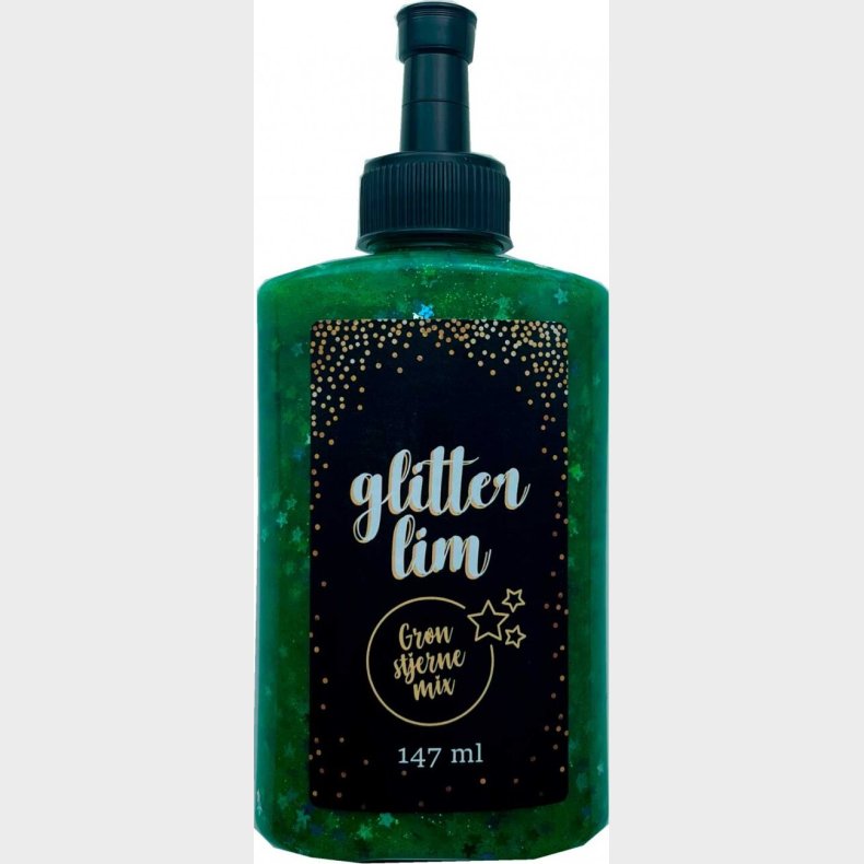 Glitterlim Grn Stjerne Mix