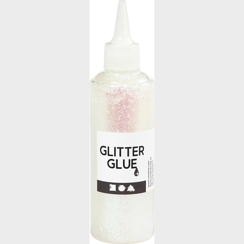 Glitterlim - Holografisk Hvid - 118 Ml