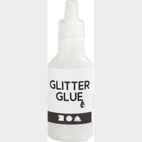 Glitterlim - Holografisk Hvid - 25 Ml