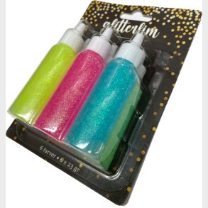 Glitterlim Laser 6 X 23 G - Pastelfarver