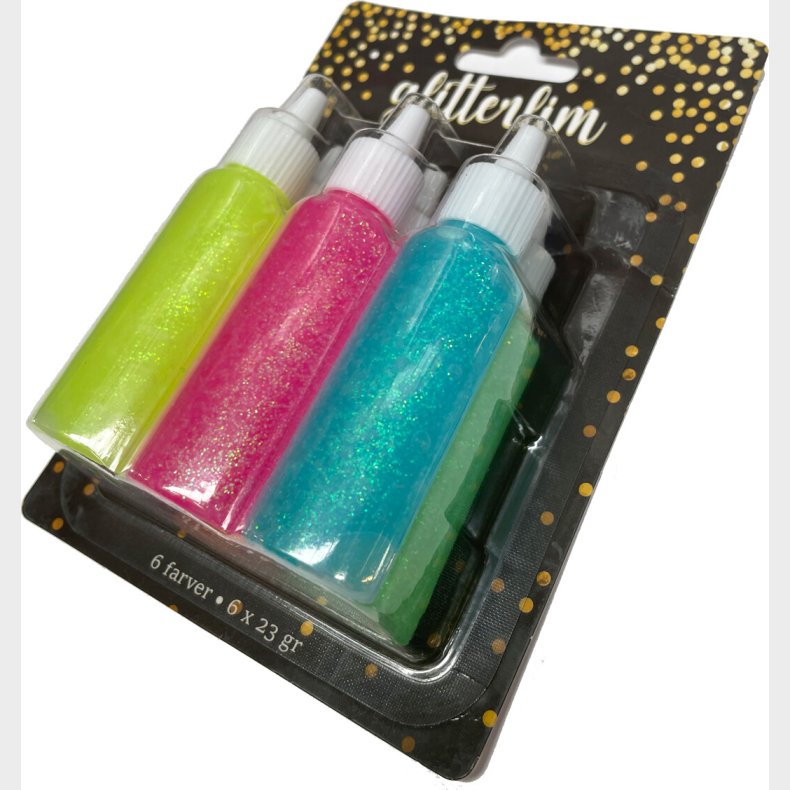 Glitterlim Laser 6 X 23 G - Pastelfarver