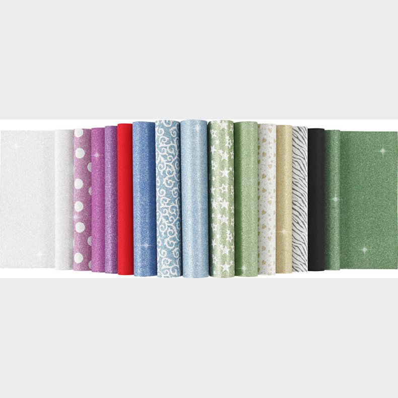 Glitterpapir I Blok - A4 - 210x297 Mm - 150 G - 30 Ark/ 1 Stk.
