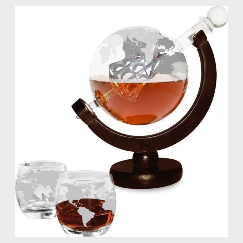 Karaffel St Med Glas - Glas Og Tr