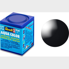 Revell - Maling - Aqua Color Gloss Black Acrylic - Ral 9005 - 18 Ml - 36107