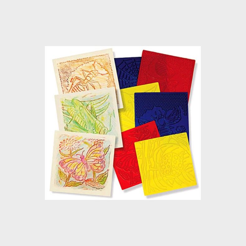 Roylco | Gnide plader m. tekstur - Insekter, 6 stk