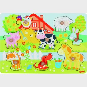 Goki Knoppuslespil - Bondeg�rdsdyr - Tr� - 8 Brikker