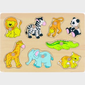 Goki Knoppuslespil - Zoo Dyr - Tr� - 8 Brikker