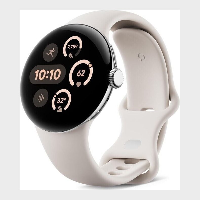 Google - Pixel Watch 3 41mm 4g Polished Silver/porcelain