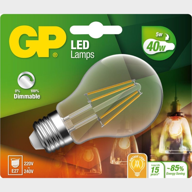 Gp - Led Pre - Classic Filament - E27 Dmpbar 5w 40w 470 Lm