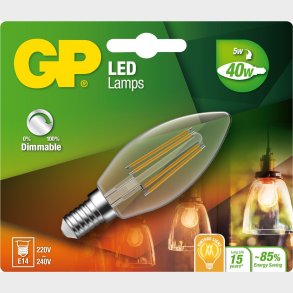 Gp - Led Pre - Filament Mini Candle - E14 Dmpbar 5w 40w 470 Lm