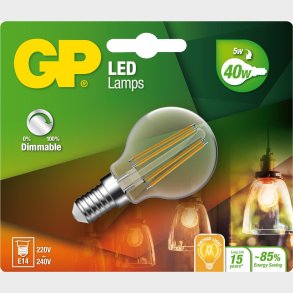 Gp - Led Pre - Filament Mini Globe - E14 Dmpbar 5w 40w 470 Lm