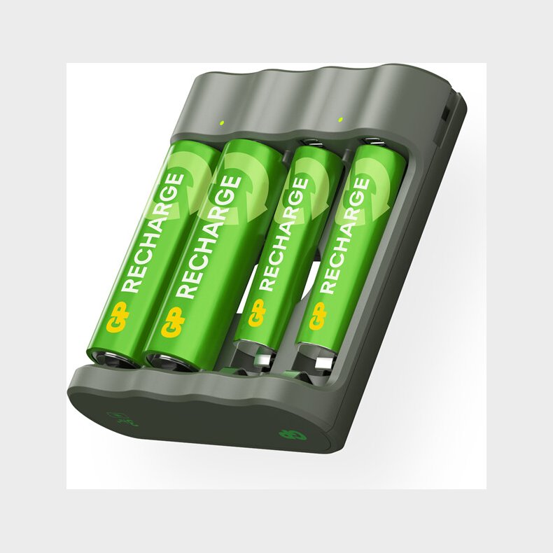 Gp - Recharge B441 Oplader Inkl. 2xaa + 2xaaa Batterier - Usb