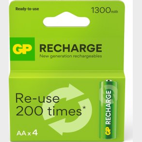 Gp - Recharge Genopladelige Batterier - Aa 1300 Mah - 4 Stk