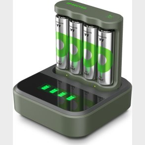 Gp - Recyko Aa Usb Charger - B441 Batteri Oplader + Dock + 4 Batterier