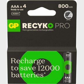 Gp - Recyko Pro Nimh Aaa Genopladelige Batterier - 4-pak