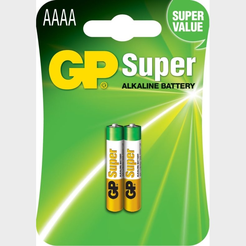 Gp - Super Alkaline Batterier - Aaa 25a Lr61 - 2 Stk