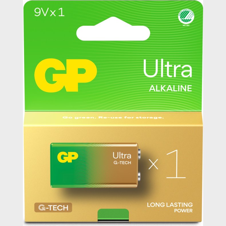 Gp - Ultra Alkaline 9v Batteri - 1604au 6lf22 - 1 Stk