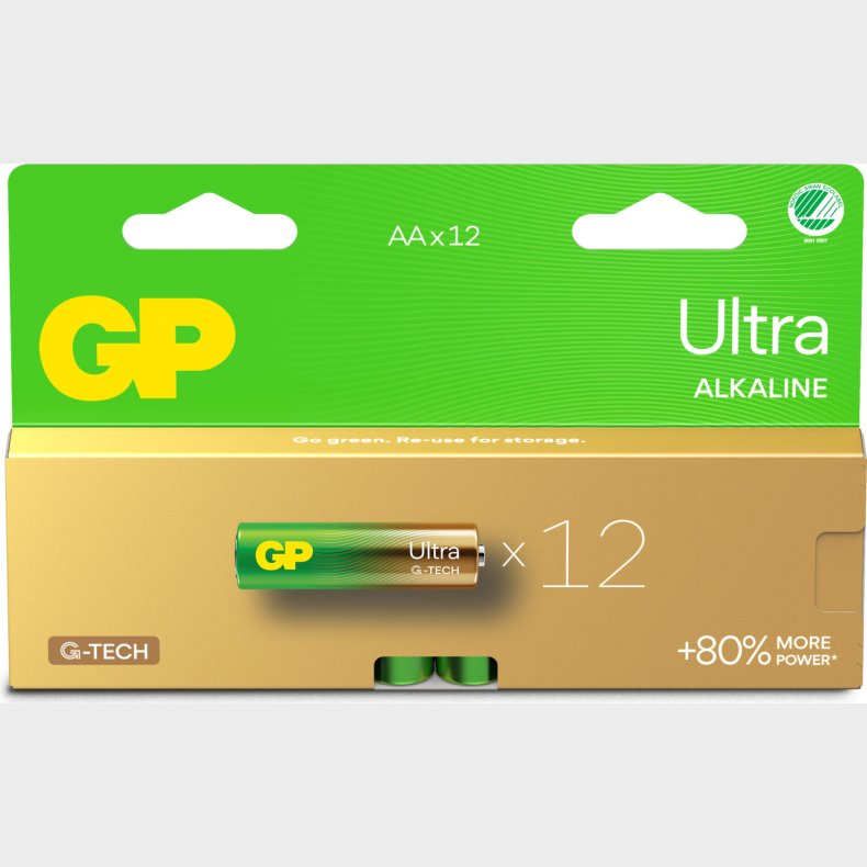 Gp - Ultra Alkaline Aa Batterier - 15au Lr6 1,5v - 12 Stk