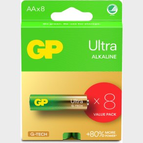 Gp - Ultra Alkaline Aa Batterier - 15au Lr6 1,5v - 8 Stk
