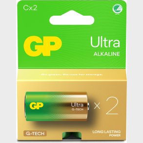 Gp - Ultra Alkaline C Batterier - 14au Lr14 1.5v - 2 Stk