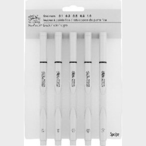 Winsor & Newton - Fineliners - Sort - 5 Stk