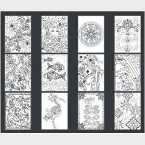 Marabu - Graphix - Mal Selv Postkort - Tangle World - 12 Stk