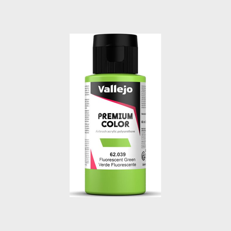 Vallejo - Premium Airbrush Maling - Green Fluorescent 60 Ml